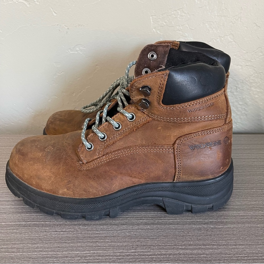 Wolverine Women’s CARLSBAD 6" STEEL-TOE WORK BOOT SUDAN BROWN Leather 8.5 WIDE